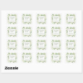 Sticker Carré Merci de Baby shower blanc Hydrangeas (Feuille)