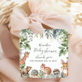 Sticker Carré Merci de Baby shower de bois imprimable