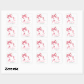 Sticker Carré Merci de Baby shower de coquette rose (Feuille)