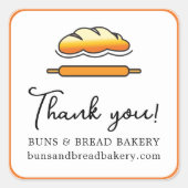 Sticker Carré Merci de boulangerie pour votre commande (Devant)