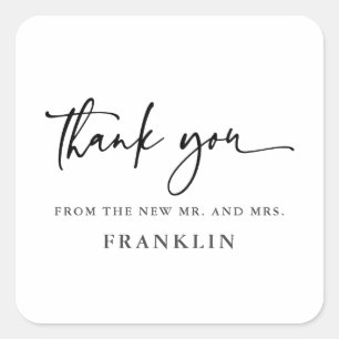 Sticker Carré Merci de calligraphie moderne Favoriser les phoque