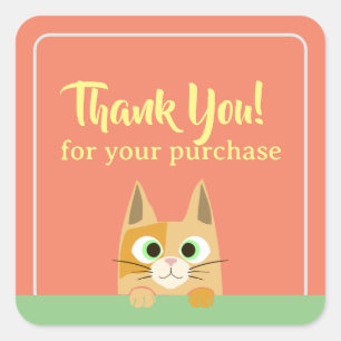 Sticker Carré Merci de chats pour petites entreprises