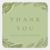 Sticker Carré Merci de couronnes vertes (Devant)