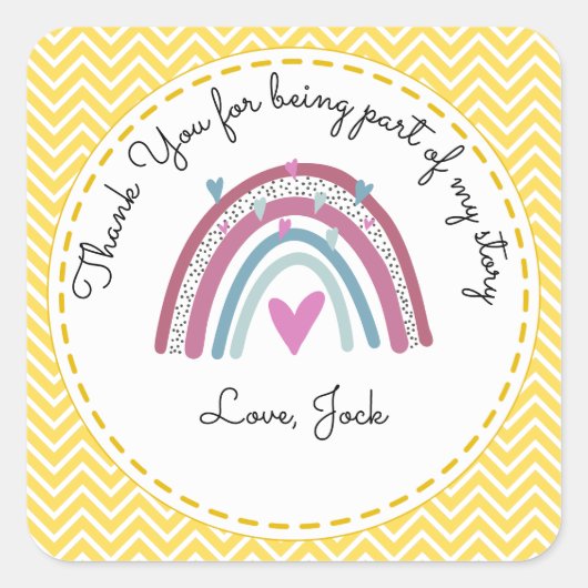 Sticker Carré Merci de faire partie de mon professeur d'histoire (Devant)