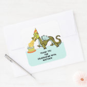 Sticker Carré Merci de fête d'anniversaire du garçon (Enveloppe)