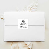 Sticker Carré Merci de Fête des mariées de Champagne Retro