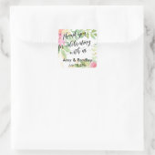 Sticker Carré Merci de fleurs peintes pour célébrer avec nous (Sac)