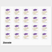 Sticker Carré Merci De Graduation Purple Et Or De 2025 (Feuille)
