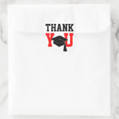 Sticker Carré Merci de graduation rouge et noir (Sac)