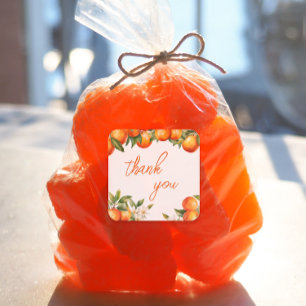 Sticker Carré Merci de la Cutie orange