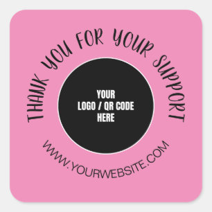 Sticker Carré Merci De Logo Personnalisé Pour Votre Support
