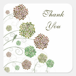 Sticker Carré Merci de mariage Dahlia Garden