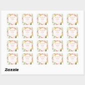 Sticker Carré Merci de Mariage d'aquarelle Citrus (Feuille)