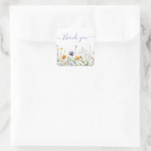 Sticker Carré Merci de Mariage Fleur sauvage aquarelle (Sac)