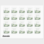 Sticker Carré Merci de Mariage frontalier floral Eucalyptus (Feuille)