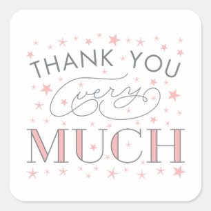 Sticker Carré Merci de scintillement de scintillement vraiment