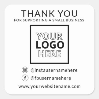 Sticker Carré Merci De Soutien À Un Logo Pour Petites Entreprise