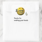 Sticker Carré Merci de vous laver les mains (Sac)