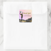 Sticker Carré *~* MERCI déesse Pastel Ombre Parties scintillant (Sac)