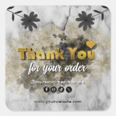 Sticker Carré Merci d'entreprise moderne pour votre commande Gol (Devant)