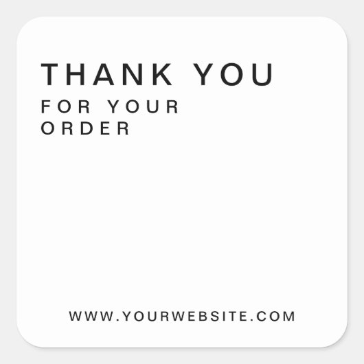 Sticker Carré Merci d'entreprise personnalisé moderne (Devant)