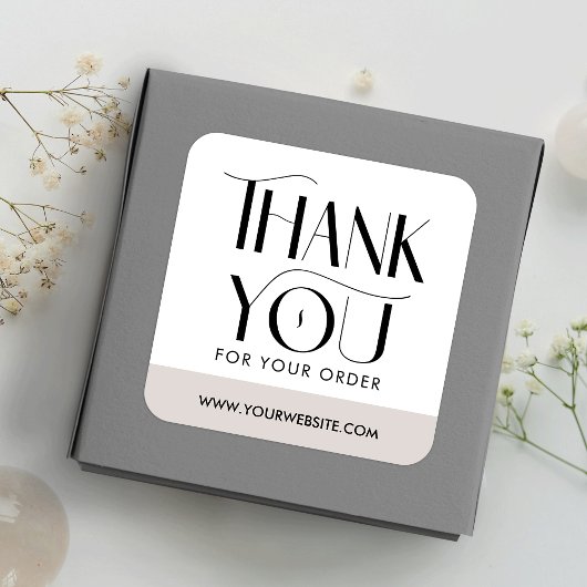 Sticker Carré Merci d'entreprise simple et moderne de police Ser