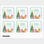 Sticker Carré Merci des enseignants de la neige (Feuille)