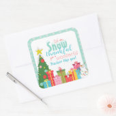 Sticker Carré Merci des enseignants de la neige (Enveloppe)