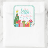 Sticker Carré Merci des enseignants de la neige (Sac)