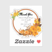 Sticker Carré Merci Design (Feuille)