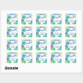 Sticker Carré Merci dinosaure Coloré  (Feuille)
