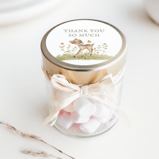 Sticker Carré Merci du Baby shower forestier