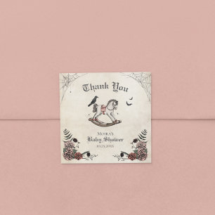 Sticker Carré Merci éffrayant du Baby shower Halloween