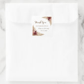 Sticker Carré Merci en herbe Pampas pour Mariage à venir (Sac)