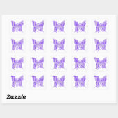 Sticker Carré Merci en silhouette de papillon violet clair (Feuille)
