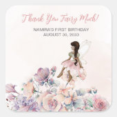 Sticker Carré Merci Fairy Beaucoup Favoriser Anniversaire (Devant)