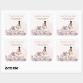 Sticker Carré Merci Fairy Beaucoup Favoriser Anniversaire (Feuille)