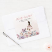 Sticker Carré Merci Fairy Beaucoup Favoriser Anniversaire (Enveloppe)