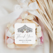 Sticker Carré Merci Fall Barn Citrouille Mariage