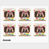 Sticker Carré Merci Favoriser Joyeux Anniversaire Cupcakes Bunti (Feuille)