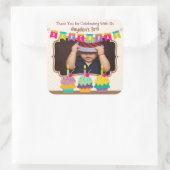 Sticker Carré Merci Favoriser Joyeux Anniversaire Cupcakes Bunti (Sac)
