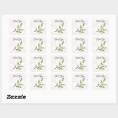 Sticker Carré Merci Feuille Verte (Feuille)