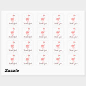 Sticker Carré Merci Flamant rose Baby shower (Feuille)
