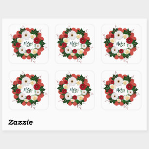 Sticker Carré Merci Fleurs personnalisées Postage