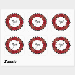 Sticker Carré Merci Fleurs personnalisées Postage