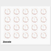 Sticker Carré Merci floral Boho rose (Feuille)