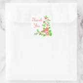 Sticker Carré Merci Floral Rouge / Rose & Vert Fleurs (Sac)