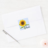Sticker Carré Merci Floral Sunflower jaune Ciel bleu (Enveloppe)