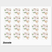 Sticker Carré Merci floral tropical Boho vert (Feuille)