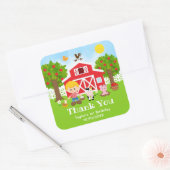 Sticker Carré Merci garçon aux cheveux blonds pour anniversaire (Enveloppe)